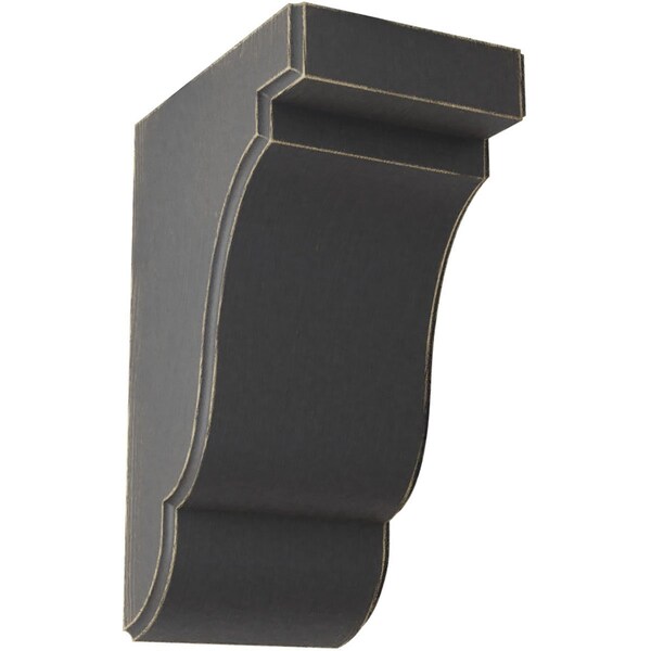Ekena Millwork 3 1/2"W x 5"D x 7 1/2"H Bedford Wood Vintage Decor Bracket, Black BKTWD04X05X08BEBL - main